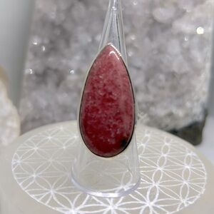 Teardrop Rhodonite 925 ring
